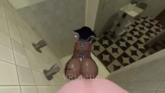 Odtwórz 3D Ebony Vrchat ERP: Mokry prysznic ręczny z wytatuowanym nastolatkiem